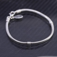 6.5” 3mm, vintage Pandora ALE sterling silver 925 handmade snake chain bracelet