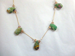 Beautiful Ruby in Fuchsite Necklace 925 Sterling Silver Artisan 17″ length