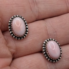 Pink Conch Sterling Silver Stud Earrings Southwestern Native Style Screw Back