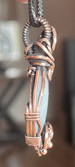 Aquamarine ~ Handmade Copper wire wrapped pendant jewelry 12u