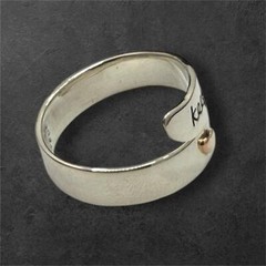 Far Fetched Adjustable Ring Keep Calm and Smile 925 Sterling Silver Wrap Quote