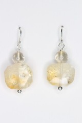 Citrine Earrings Golden Yellow Natural Faceted Gemstone 925 Sterling Silver