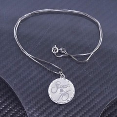 16” sterling silver 925 box necklace with tag pendant embossed “sweet 16”