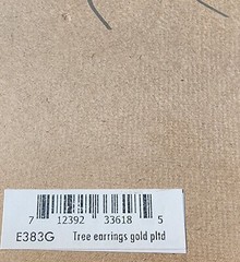 Earrings Anju Collection Gold Plated Swirl Tree Dangle Fishhook Earwire