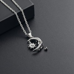 Celtic Knot Crescent Sun & Moon Urn Necklace for Ashes Moon Pendant Ash Necklace