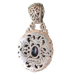 Sarda Bluejay Jazz Mystic Quartz Brazilian Amethyst Sterling Silver Pendant