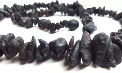 Genuine Baltic Amber Necklaces Raw Oval Dark Cherry Beads 48cm (18″)
