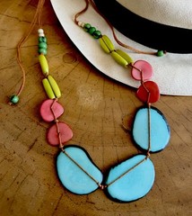 TAGUA NECKLACE statement natural nut jewelry Unique Gift Tagua Bella colorful