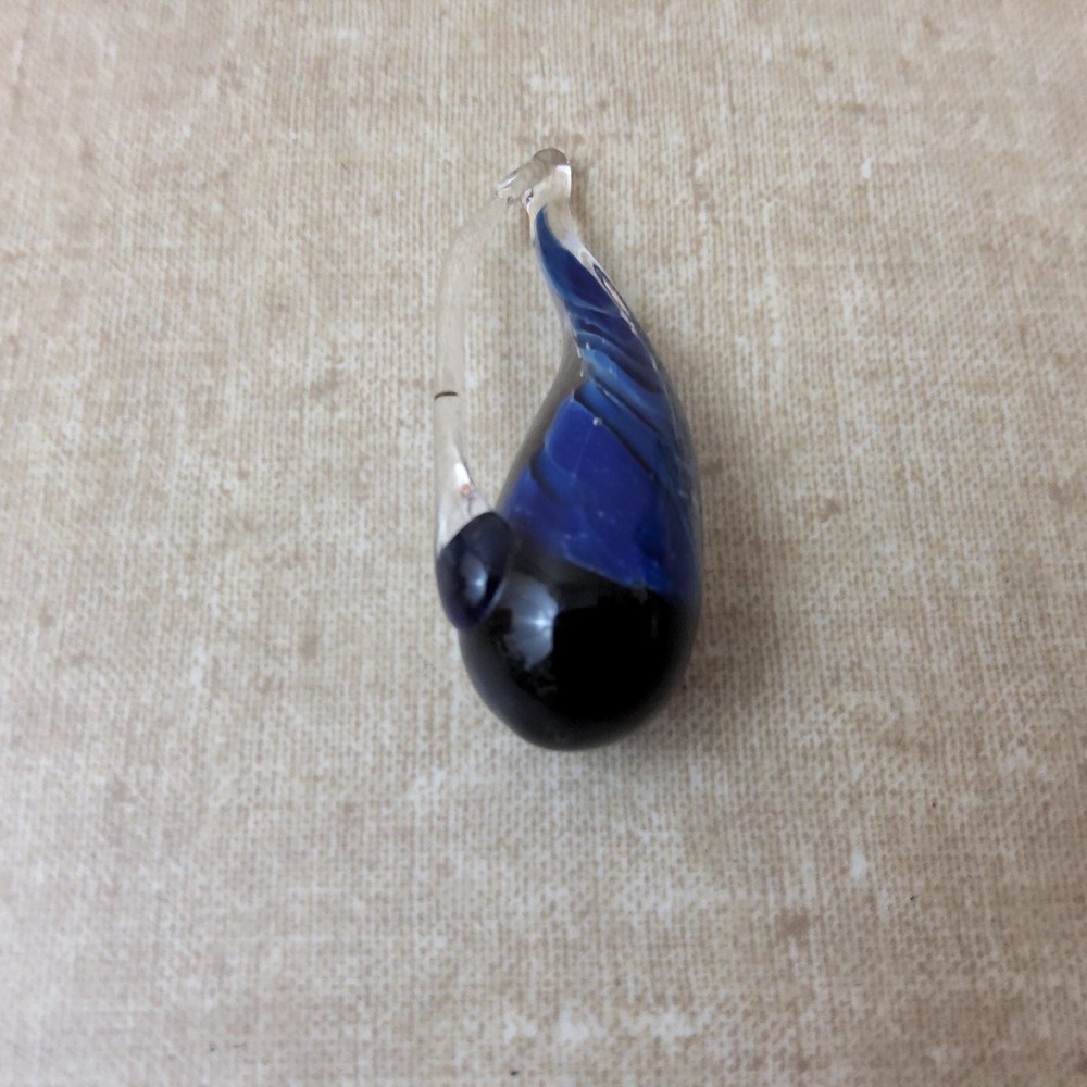 Hand Blown Glass Blue Teardrop Pendant
