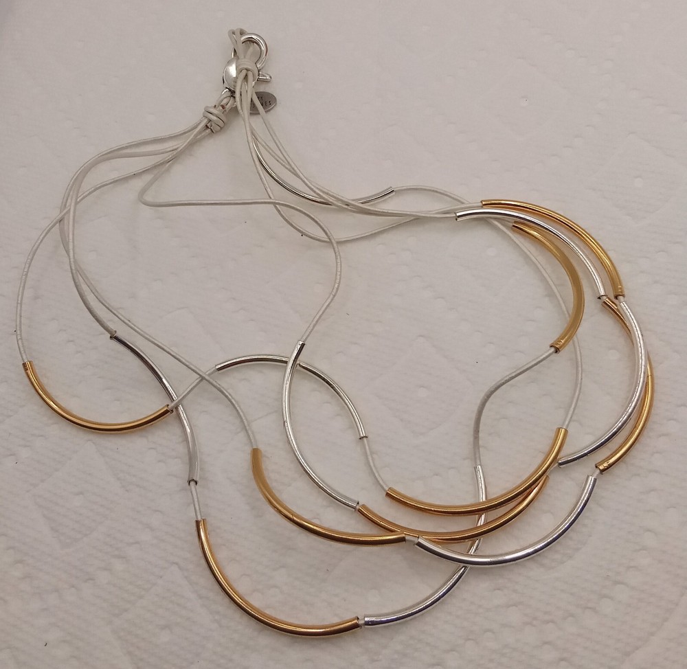 lizzy james 4 Strand Silver And Gold wrap bracelet