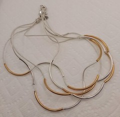 lizzy james 4 Strand Silver And Gold wrap bracelet