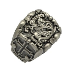 Saint George Roman Soldier handcrafted Sterling Silver 925 men’s ring US Sizes