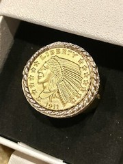 Handmade Gold Replica 1911 American US Morgan Head $2.50 Dollar Coin Ring Sz. 10