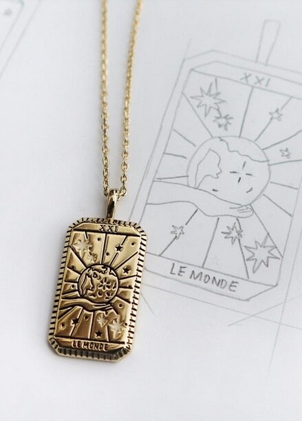 Le Monde XXI 14K Gold Plate Tarot Necklace