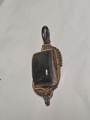 Handcrafted Sterling Silver + Copper Labradorite Wire Wrap Pendant