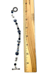 Handcrafted Blue Art Glass Stone Beaded Necklace And Bracelet Set