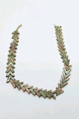 Carved Unakite Stone Necklaces Chevron Bead Geometric Beads only Parts