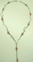 Valentine Galentine Pop Art Funky Spiral Swirl Wave Glass HeART love Y-Necklace