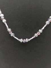 Handcrafted Jewelry Set Purple Earrings & Necklace