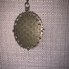Cabochon Handmade Necklace With Winter Scene Bronze Chain And Pendant Tray