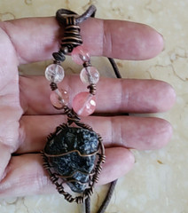 Tourmaline Gemstone Gift for Her Him Necklace Casual Boho Black Pink Clear Teen