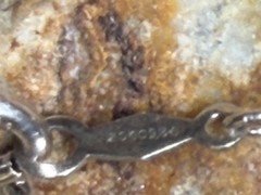 Vintage Bezeled Stone Pendant 925 Sterling Silver Omega Chain LT Thailand
