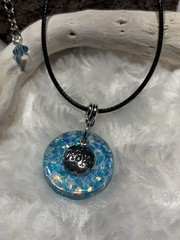 Handcrafted Resin And Silver tone Hope Necklace 18 To 20”