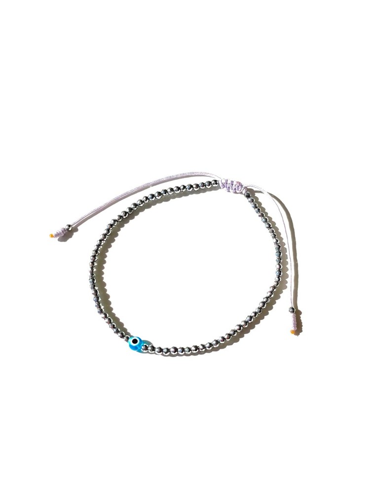 Evil eye hematite bracelet handmade unique gifts by Lucky Charms USA
