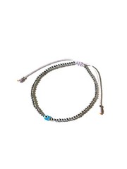 Evil eye hematite bracelet handmade unique gifts by Lucky Charms USA