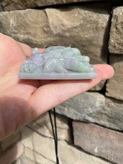 Huge Jadeite Dragon Pendant Necklace Handcrafted USA Seller