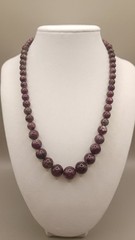Natural Plum Blossom Tourmaline Graduated Bead Necklace 17 Magnetic Clasp 42g