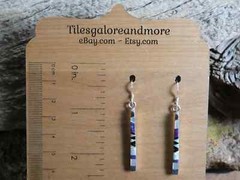 Sugilite Gemstone Opal Handcrafted Petite Bar Earrings Sterling Silver 925 W73