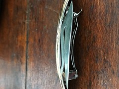 18K STERLING UNIQUE ORGANIC DESIGN MODERNIST HAIR PIN SIGNED