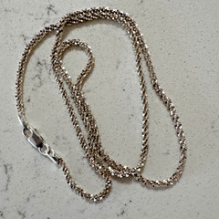 Vintage sterling silver Italy 925 Sparkle Rope Chain 18” necklace