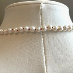 Jes Maharry Necklace Sundance Pearl Strand Gemstones Sterling 925 Angel Charm