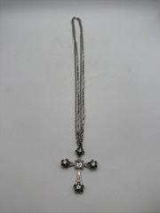 Costume Fashion Jewelry Necklace 27.5 in adjustable Rhinestone Cross