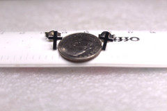 14K WHITE GOLD, CROSS STUD EARRINGS 5MM X 5/16″, .7 GRAMS