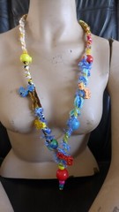 Handmade Fabric Necklace Fiber Art Beads Direct From Artist One Of A Kind