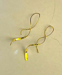 Swirl Spiral Earrings titanium medium size 2 inches