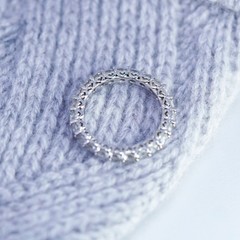 Size 8.25, vintage Sterling 925 silver wedding ring, Cz band