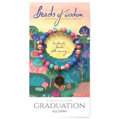 NEW JILZARAH Handmade Clay BEADS OF WISDOM GRADUATION Multi color 8mm Bracelet