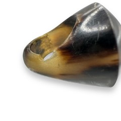 Carved Horn Artisan Ring Viking Style Modernist Sculptural Vintage Size 4.5