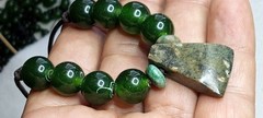 Serpentine and Green Jade beads, handmade adjustable necklace.