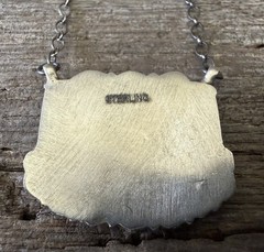 Sterling Silver Native Style SW Genuine Royston Ribbon Turquoise Bar Necklace