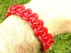 Bracelet red genuine leather adjustable knot sliding wristband bracelet