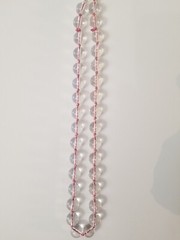 Hand knotted 20 in.pool of lights style necklace, 100% pink silk handmade clasp
