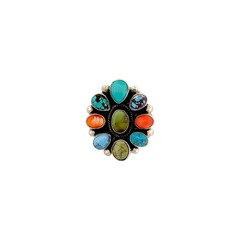 Sheila Becenti, Ring, Multi-Stone, Navajo, Adjustable 10