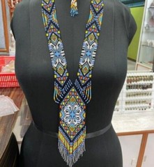 Handmade Necklace Seed Bead Boho American Style Nativ Beaded Multi Strand