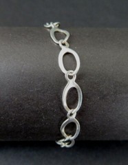 Bracelet Silver Chain Oval Link Sterling Silver 925 Bracelet 7.25″ Long