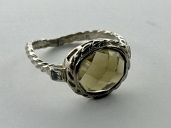 VTG Genuine Citrine Ring 925 Sterling Silver Boho Statement Jewelry Women’s 5.5
